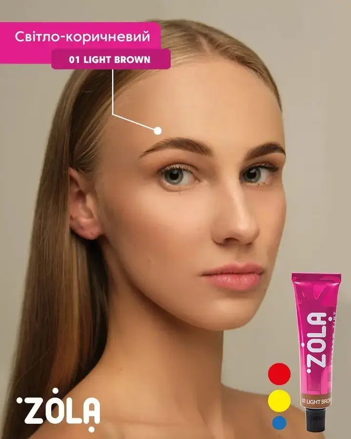 01 Light brown Eyebrow dye with collagen ZOLA Eyebrow Tint, 15 ml / TUBE