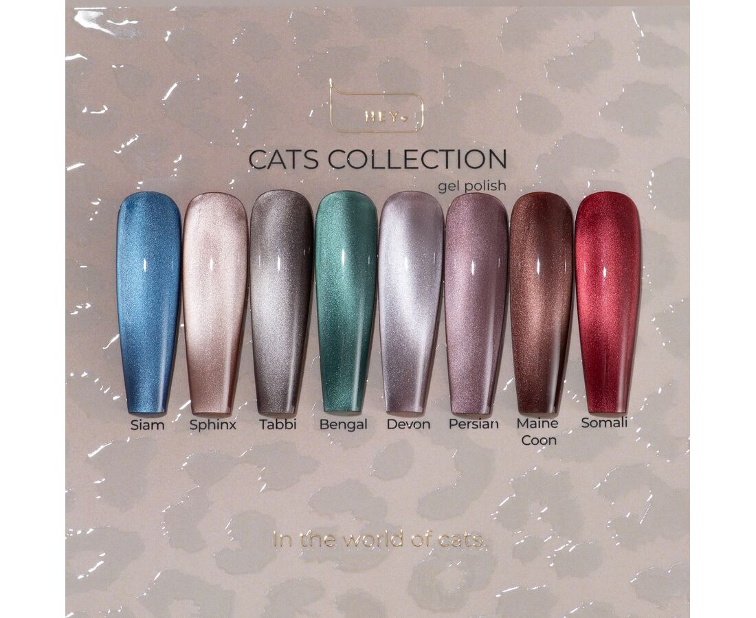 HEYLOVE. CAT'S EYE GEL POLISH, MAINE COON, 15 ML, WARM BROWN