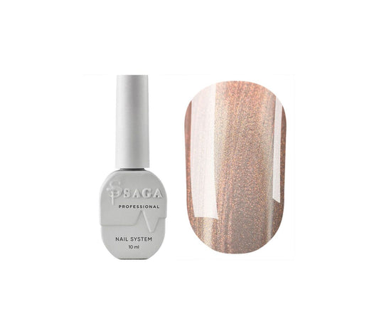 SAGA. Cat's Eye Gel Polish "Silk Cat", #03, 10 ml. Gel Polish "Cat's Eye" with Pearlescent