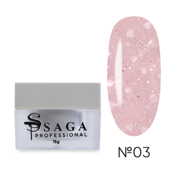 Gel for extensions SAGA Professional Builder Gel Heart pink No. 03 15 ml
