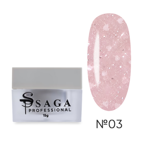 Gel for extensions SAGA Professional Builder Gel Heart pink No. 03 15 ml