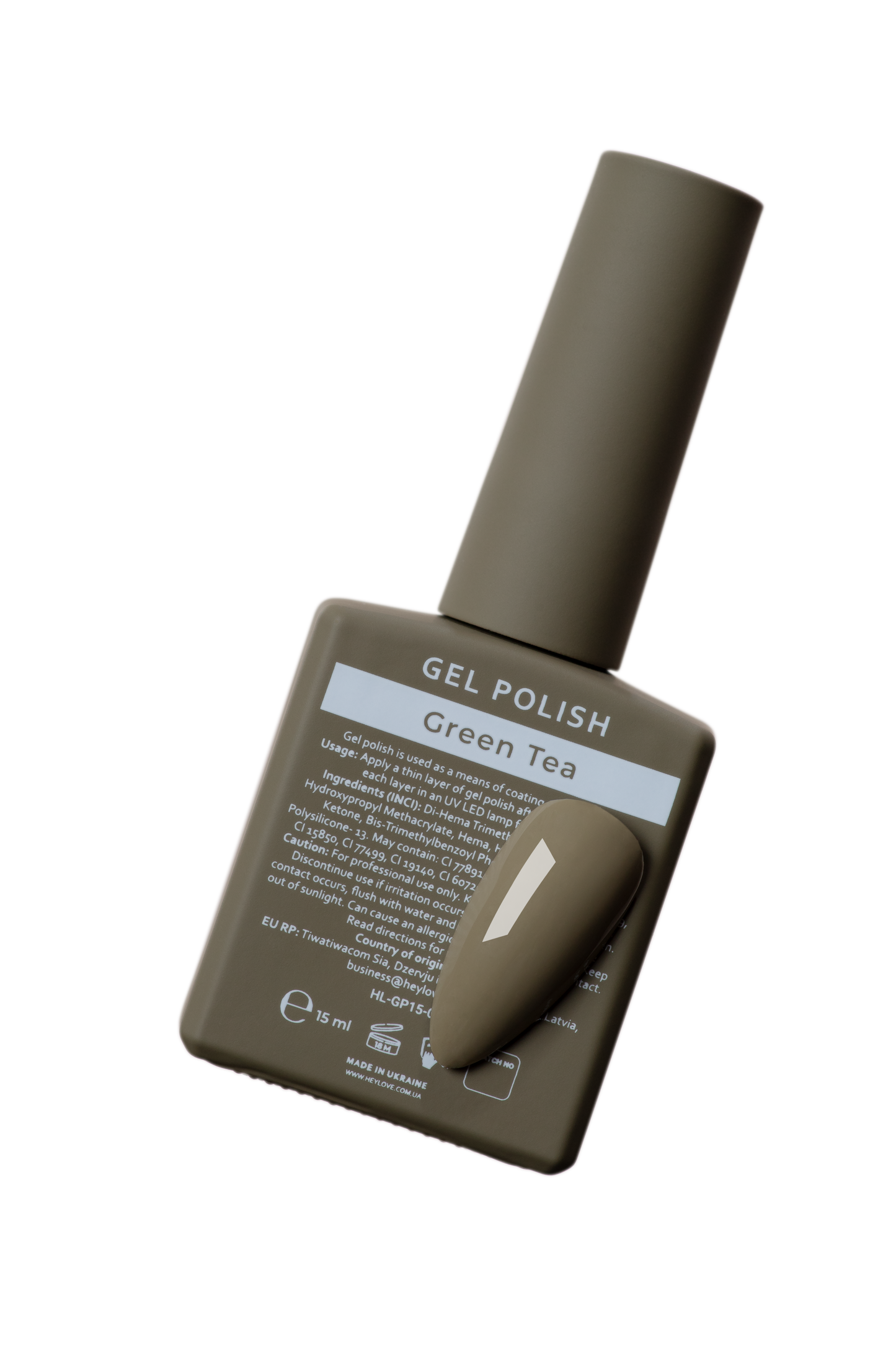 HEYLOVE. GEL POLISH, GREEN TEA, 15 ML