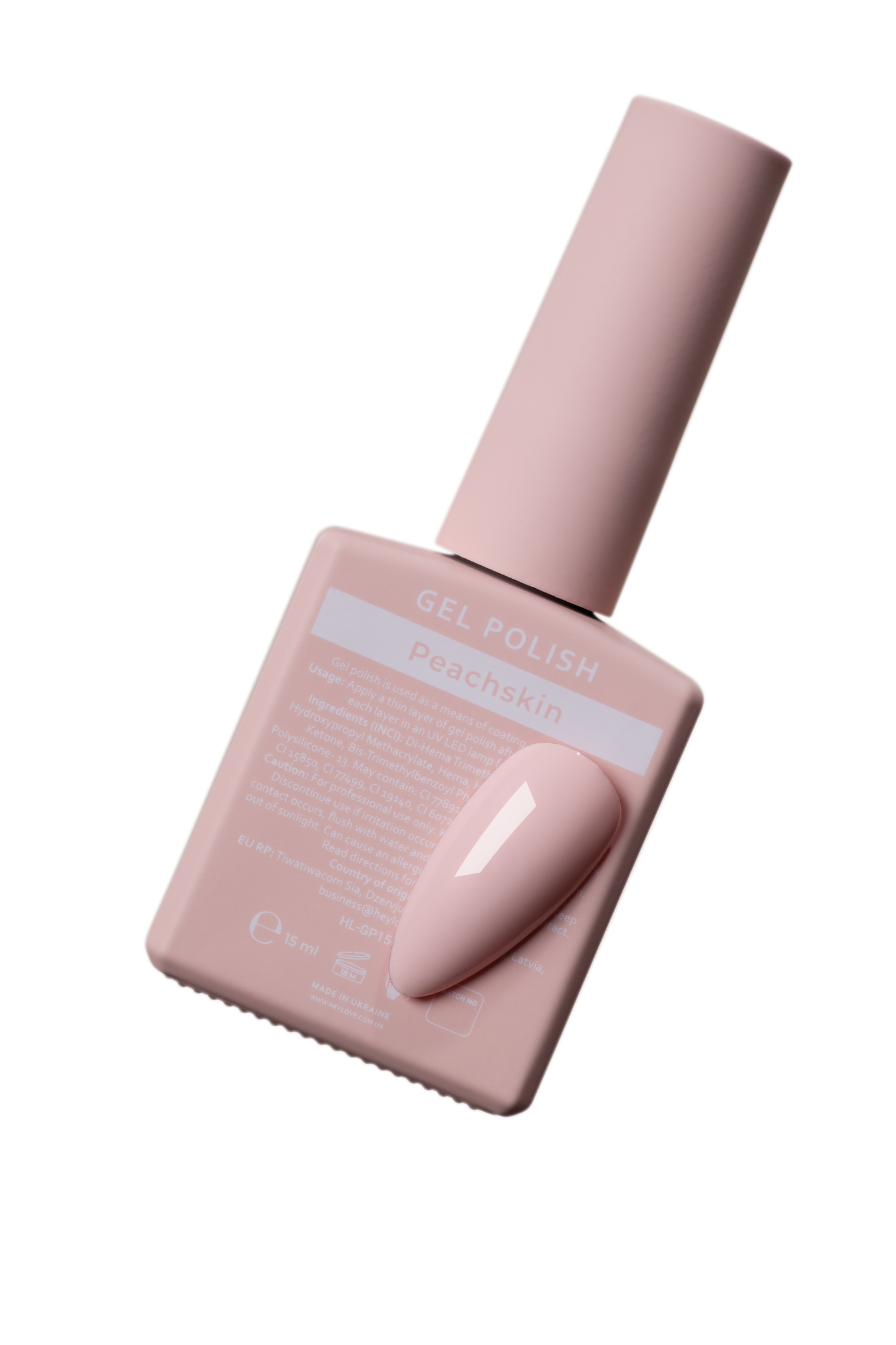 HEYLOVE. GEL POLISH, PEACHSKIN, 15 ML