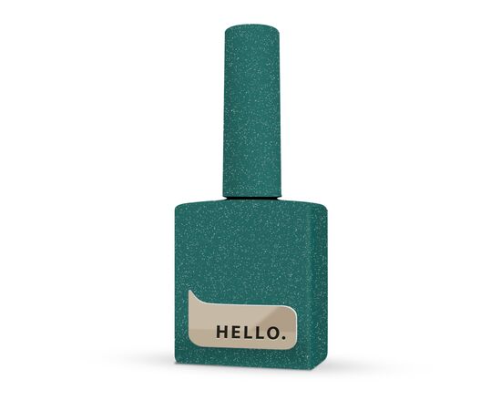 HELLO. Reflective Gel Polish, PLAYFULL, 15 ml, gel polish, dark green with silvery light particles