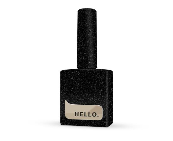 HELLO. Reflective Gel Polish, POWERFULL, 15 ml, gel polish, black with silver light particles