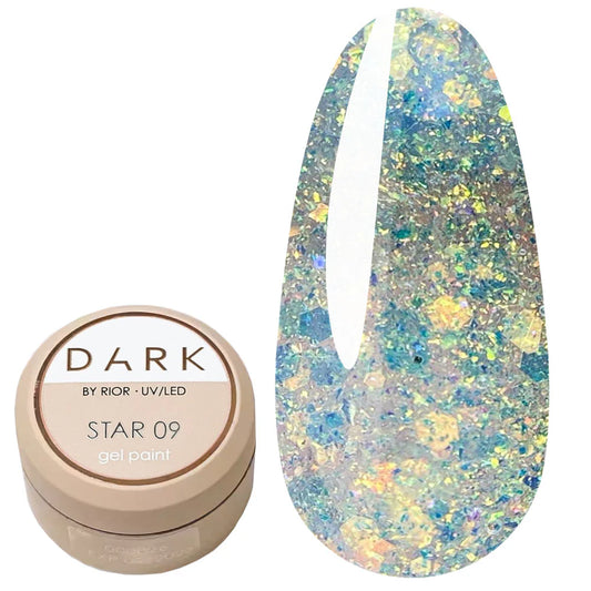 Gel Dark Star gel polish 09 yellow-blue 5 g